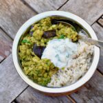 Mung bean dal with eggplant