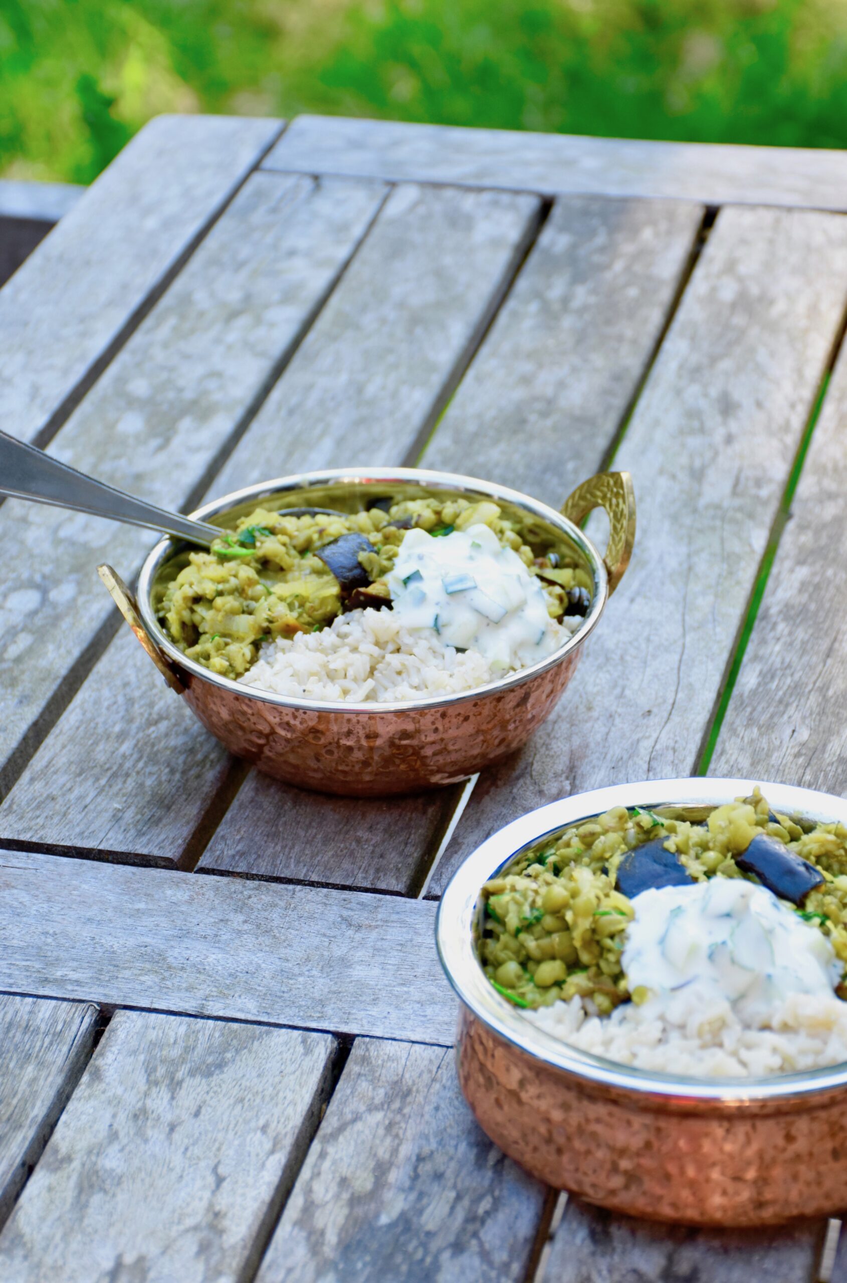 Mung Bean Dal with Eggplant