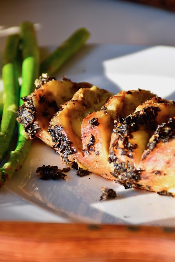 Grilled ocean eggplant fillet w dill dip 1
